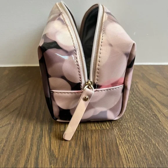 rare kate spade pink / purple festive bubbles cosmetic toiletry travel bag case - Picture 5 of 7